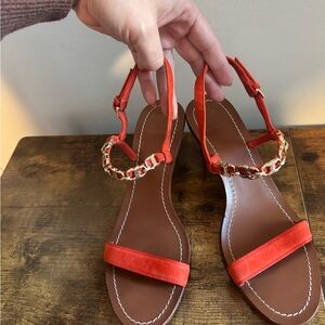 Tory Burch Eleanor Chain Slingback Sandals Size 9 1/5